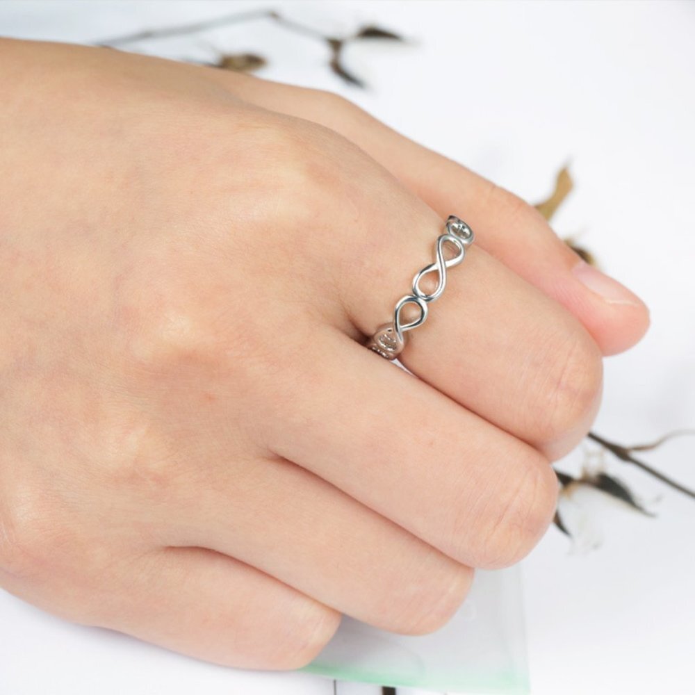 Classic Design 925 Silver Plated Infinity Band Ring, FB16FA1143